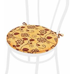 Coussin pour Chaise Rond Doux Universel Lacets de fixation Lavable Housses de Chaise Fleurì - Jaune