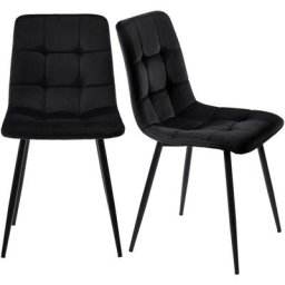 Qiedie - Chaises de salle à manger (4 pièces), noir, set de 4 chaises rembourrées Design chaises