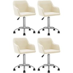 Chaises pivotantes à manger lot de 4 crème tissu Vidaxl Crème