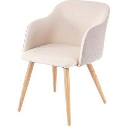 Chaise de salle à manger HW C-D71, chaise de cuisine, design rétro, accoudoirs tissu/textile