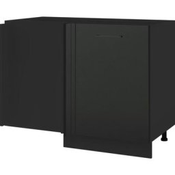 Meuble d'angle pour îlot de cuisine Lovia Noir Mat 1 porte L 105 cm Type de façade: Porte avec
