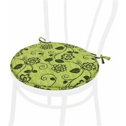 Coussin pour Chaise Rond Doux Universel Lacets de fixation Lavable Housses de Chaise Fleurì - Vert