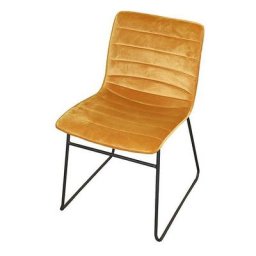 Chaise brooklyn en velours - l 55 x l 45 x h 78cm - Jaune moutarde - Livraison gratuite - Jaune