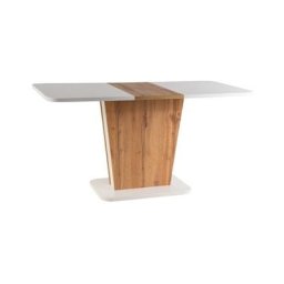 Table à manger extensible 110-145 x 68 x 76 cm - Blanc/Chêne - Blanc/Chêne