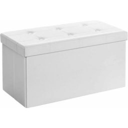 Pouf avec Espace de Rangement 76x38x38 cm, Canapé Pouf avec Coffre de Rangement, Repose-pieds en