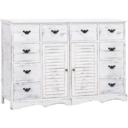 Buffet avec 10 tiroirs Blanc 113 x 30 x 79 cm Bois Vidaxl Antique white