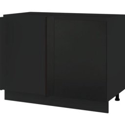 Cuisineandcie - Meuble d'angle pour îlot de cuisine Lovia Noir Mat 1 porte l 105 cm Type de façade: