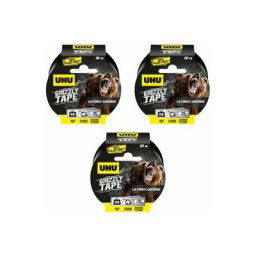 Lot de 3 rubans adhésifs UHU Grizzly Tape Noir - 10m - Noir