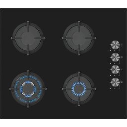 Plaque De Cuisson Gaz Electrum PS6041CS Verre Noir 60cm - Verre noir