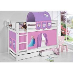 Lit superposé en bois bluebell - Blanc - 90 x 200 - Sans lit gigogne - Sans tiroirs - Ballerine