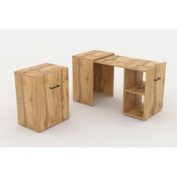 Price Factory - Bureau pliable spécial petite espace collection flip coloris Pin. - Marron - Bois