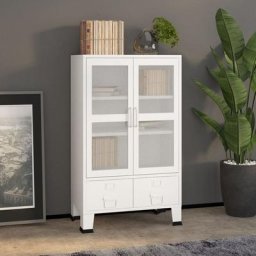 Armoire de rangement industrielle Blanc 70x40x115 cm Métal