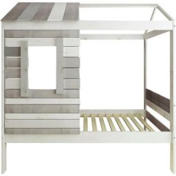 Lit cabane avec sommier Charles Gris 90x190 cm - Gris