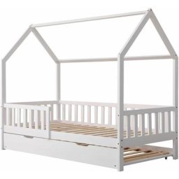 Lit cabane gigogne pour enfant 190x90cm blanc marceau - white