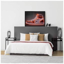 Poster Mielu Chaussure Nike Neon Sneaker 100x80cm chambre enfants Papier Affiche Mural - Multicolore