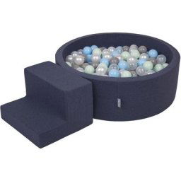 Aire De Jeux En Mousse Avec Rond Piscine à Balles (200 Balles) Pour Enfants, Bleu