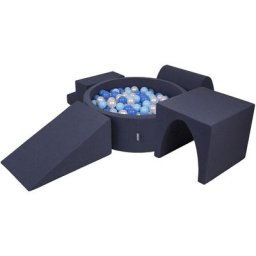 Aire De Jeux En Mousse Avec Rond Piscine à Balles (200 Balles) Pour Enfants, Bleu