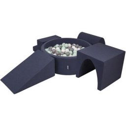 Aire De Jeux En Mousse Avec Rond Piscine à Balles (200 Balles) Pour Enfants, Bleu