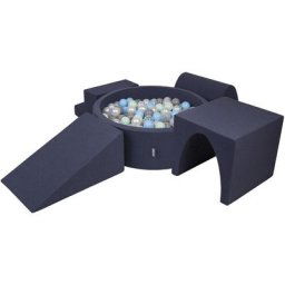Aire De Jeux En Mousse Avec Rond Piscine à Balles (200 Balles) Pour Enfants, Bleu