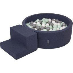 Aire De Jeux En Mousse Avec Rond Piscine à Balles (200 Balles) Pour Enfants, Bleu