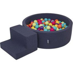 Aire De Jeux En Mousse Avec Rond Piscine à Balles (200 Balles) Pour Enfants, Bleu
