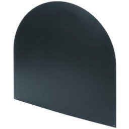 Plaque de protection de sol Demi ronde 74 x 74 cm Acier Noir pour poêles Épaisseur 2 mm 8.4 kg