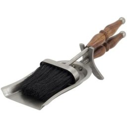 Aubry Gaspard - Pelle et balayette pour cheminée en étain et bois (Lot de 2) - Gris