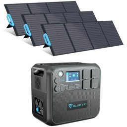 Kit de Groupe Electrogène 2200W/2048Wh AC200MAX avec 3pcs 200W Panneaux Solaires PV200, Génerateur