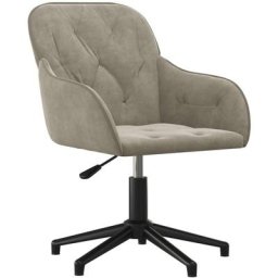 Chaise pivotante de bureau Gris clair Velours vidaXL - Gris clair