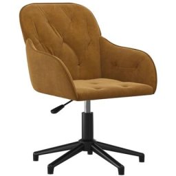 Chaise pivotante de bureau Marron Velours Vidaxl Marron