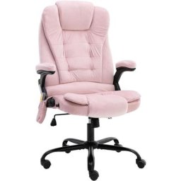 Chaise de bureau de massage Rose Velours Vidaxl Rose