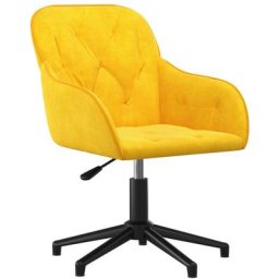 Chaise pivotante de bureau Jaune Velours Vidaxl Jaune