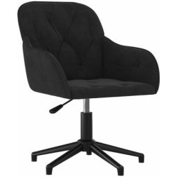 Chaise pivotante de bureau Noir Velours vidaXL - Noir
