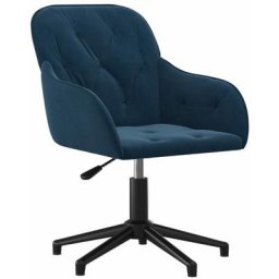 Chaise pivotante de bureau Bleu Velours Vidaxl Bleu