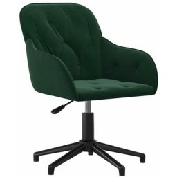 Chaise pivotante de bureau Vert foncé Velours Vidaxl Vert foncé