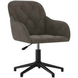 Chaise pivotante de bureau Gris foncé Velours Vidaxl Gris foncé