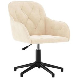 Chaise pivotante de bureau Crème Velours vidaXL - Crème