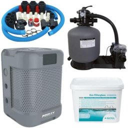 Pack Pompe à chaleur Piscine Poolex Q-Line 7 + By pass universel + Pompe de filtration + Filtre à