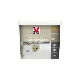 V33 - Peinture Rénovation Sols Carrelés (Carrelages - Marbres) 2 en 1 Satin Plume 0,75 l - Plume