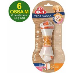 6 ossements Triple Saveur taille m aux triples saveurs de poulet, bœuf et porc - offre economique 6