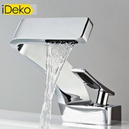 Robinet de lavabo mitigeur salle de bain cascade chrome moderne Mono standard eu - Ideko