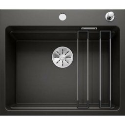 Blanco Etagon 6 - Évier en silgranit, 600x510 mm, avec commande de vidage et avec rails, noir 525889