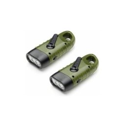 2 Pices Led Lampe DUrgence Lampe Torche Solaire Rechargeable Dynamo Manivelle Flashlight