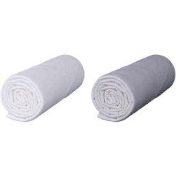 Lot de 2 draps housses bébé jersey bio blanc et gris 60x120 cm - Blanc