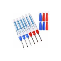 6pcs Marqueurs Trou Profond, Marqueur Charpentier, Stylo Marqueur Indélébile à Pointe Fine de 30
