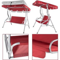 Casaria - Banc de balançoire à glissière réglable date - bordeaux