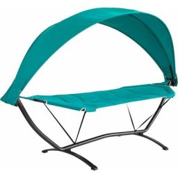 Sobuy - Hamac de Jardin avec Support et Pare-Soleil Bain de Soleil Transat Suspendu OGS51-TB