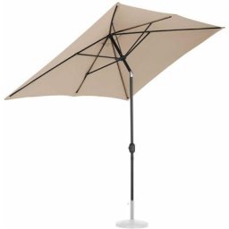 Helloshop26 - Grand parasol de jardin rectangulaire 200 x 300 cm inclinable crème - Crème