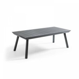 Table de jardin à rallonge extensible en aluminium gris - Gris