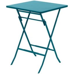 Table haute pliante Greensboro bleu canard 2 places - Hespéride - Bleu canard